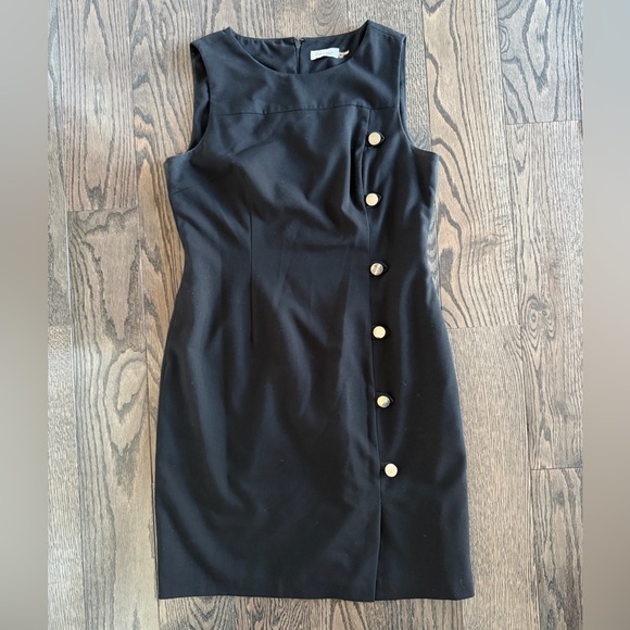 Calvin Klein Dresses & Skirts - Calvin Klein Black Mini Dress with Button Detail